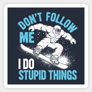 Funny Bigfoot Snowboarde Magnet